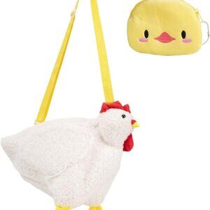 Plush Chicken Purse Unisex Kids Adults Costume Accessory Adjustable Strap